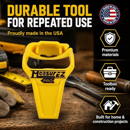 No Slip Tape Measure Hook Extension | Rubber Grip Hook for Round Edges (5 Pack) | Measure Pipes, Columns & Curved Surfaces | Do-It-Yourself, Handyman, Construction Gift & Stocking Stuffer | USA Made 5 pack