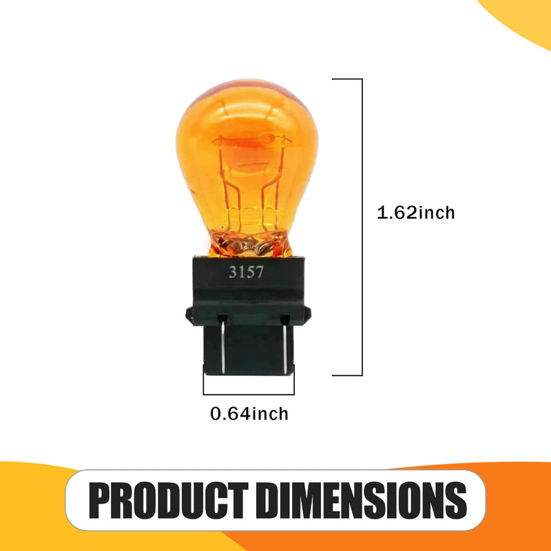 10 Pack Car Instrument Light Bulb, 3157 Brake Light Bulb, 12V 21/5W Automobile Lighting Replacement Accessory, Universal for Most Cars, Trucks and Vans (Amber) 10 PCS Amber