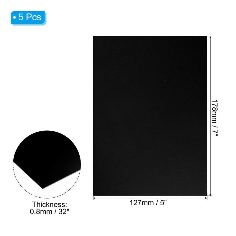 PATIKIL 7x5x1/32inch Anodized Aluminum Sheet, 5Pcs Metal Rectangle Aluminum Plate 0.8mm Thick Engraving Blanks for Laser Engraving DIY Decorative Crafting Home Decoration, Black (Pack of 2) 7x5inch (Pack of 2)