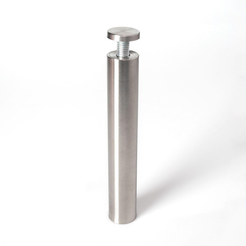 Stainless Steel Standoff 1 Inch Diameter x 6 Inch Barrel Length Brushed Finish for PVC, Glass and Acrylic Sign Stand Off Wall Anchors and Screws 4 Piece Pack for Heavy Signs