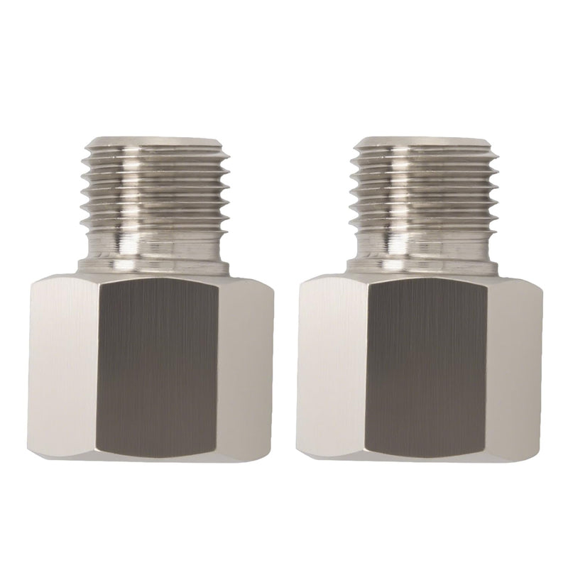 2 Pcs Sender Adapters 1/8in NPT Female to M10 x 1.0 Male Threaded Pressure Gauge Adapter with Washer, Stainless Steel Oil Reducer Adapter