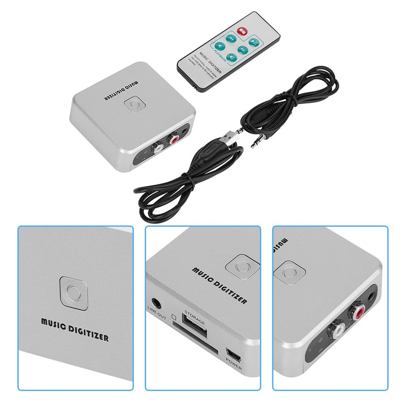 Music Digitizer Analog to MP3 Converter, Records Cassette Tapes Audio Converter Tape Storage Conversion Stereo Sound Portable for Home Digitization Digital Collection