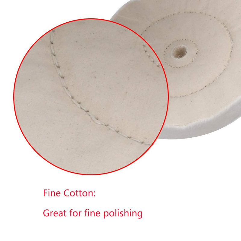 Buffing Polishing Wheel 3-Step Fine Cotton (60 Ply) / Soft Flannel (40 Ply) / High-Grade Cloth (90 Ply) 3/4" Arbor Hole for Wood Lathe Buffing System– 3Pack