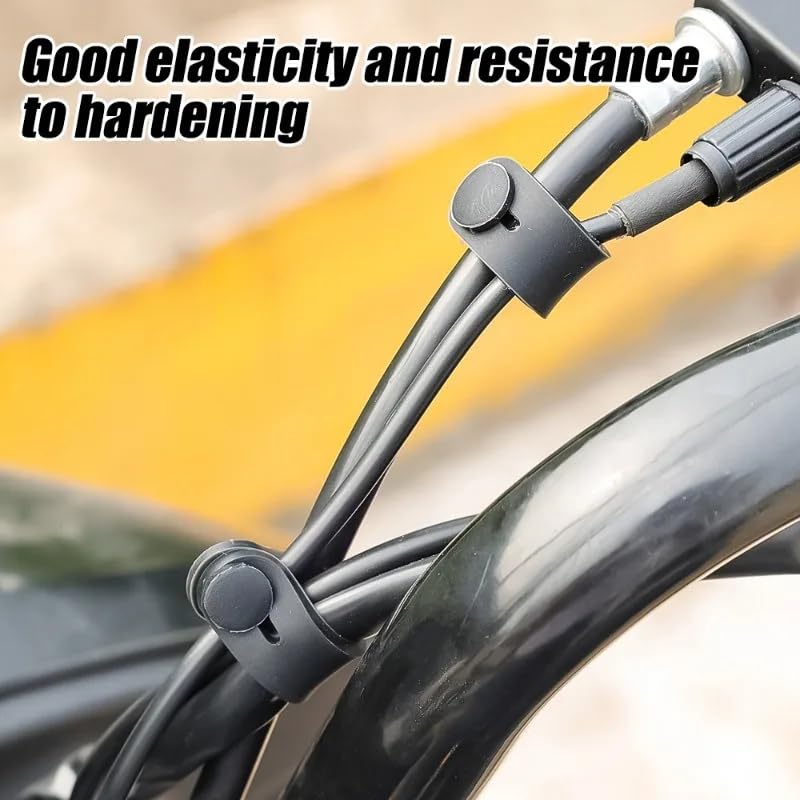 10Pcs Motorcycle Rubber Frame Securing Cable Wiring Harness Power Cord Tie Clutch Line Brake Cable Ties Elastic Fix Accessories