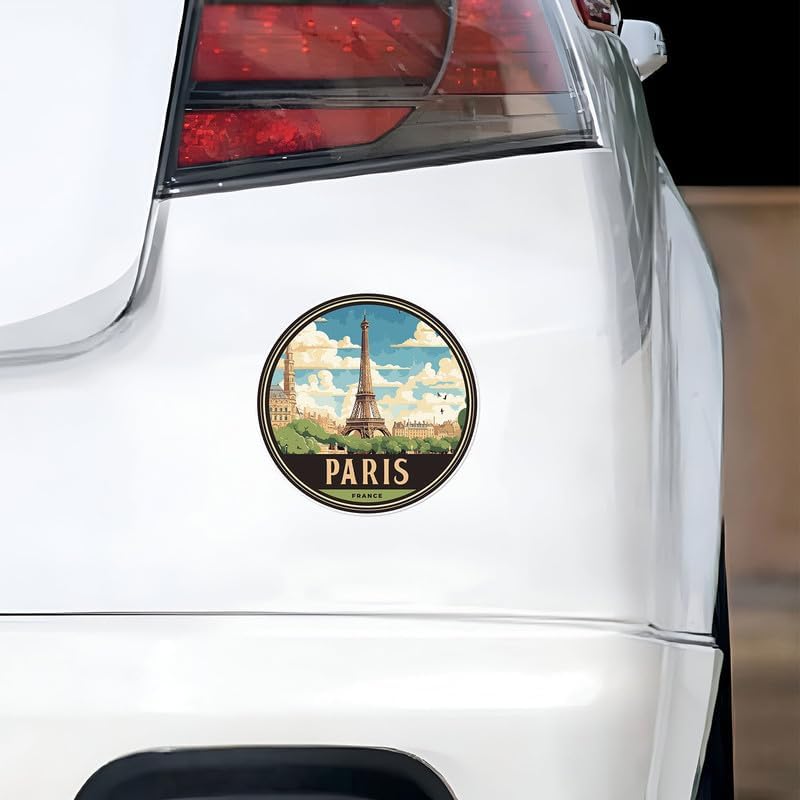France Paris City Sticker - Waterproof Vinyl Decal for Car Bumper, Laptop, Water Bottle, Luggage, Wall, and Window, Size - 3'' X 3'' France Paris 3'' X 3''
