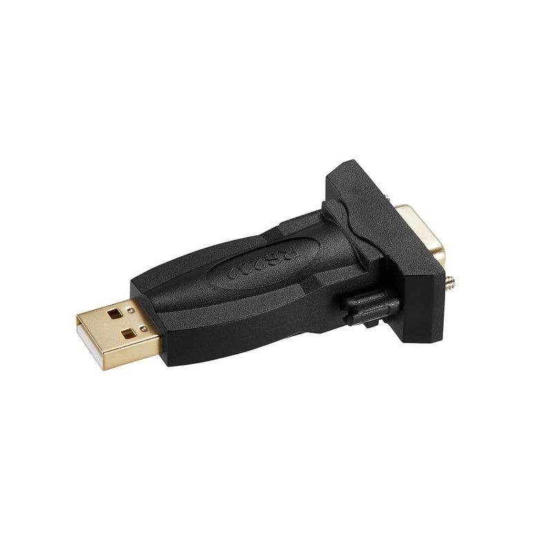 USB to RS232 Adapter with FTDI Chipset, USB to RS232 Male DB9 Serial Converter for Cashier Register, Modem, Scanner, Industriual Machinery, CNC, Black USB to DB9 male Adapter