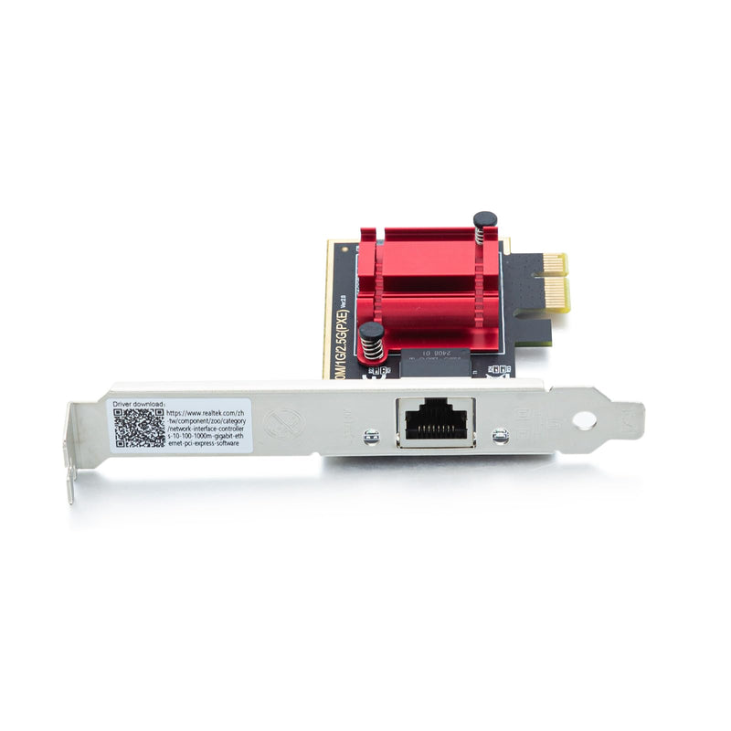 10Gtek 2.5G NIC PCIe Network Adapter 2500/1000/100Mbps PCIe Gigabit Ethernet Card, Single RJ-45 Port, with Realtek RTL8125 Controller, Support Windows Server/Ubuntu/Centos/Debian 1-RJ45 X1