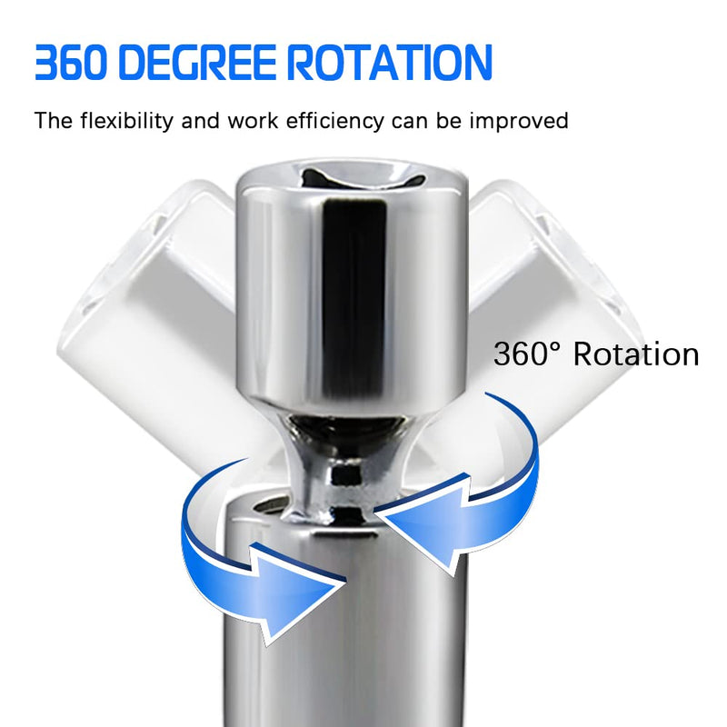A ABIGAIL 14mm Thin Wall Swivel Magnetic Spark Plug Socket 3/8 Inch Drive 12-Point Spark Plug Socket Removal Tool Compatible with Motorcycle, Car, SUV, BMW, Nissan, Mini, Mercedes