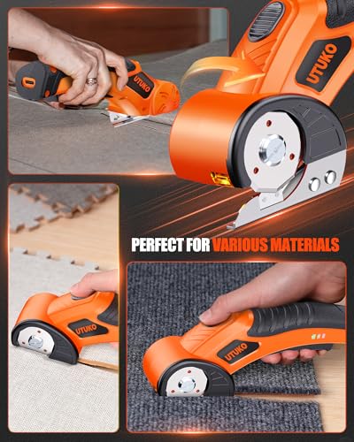 Electric Cardboard Cutter, 3500mAh Cordless Electric Scissors Orange