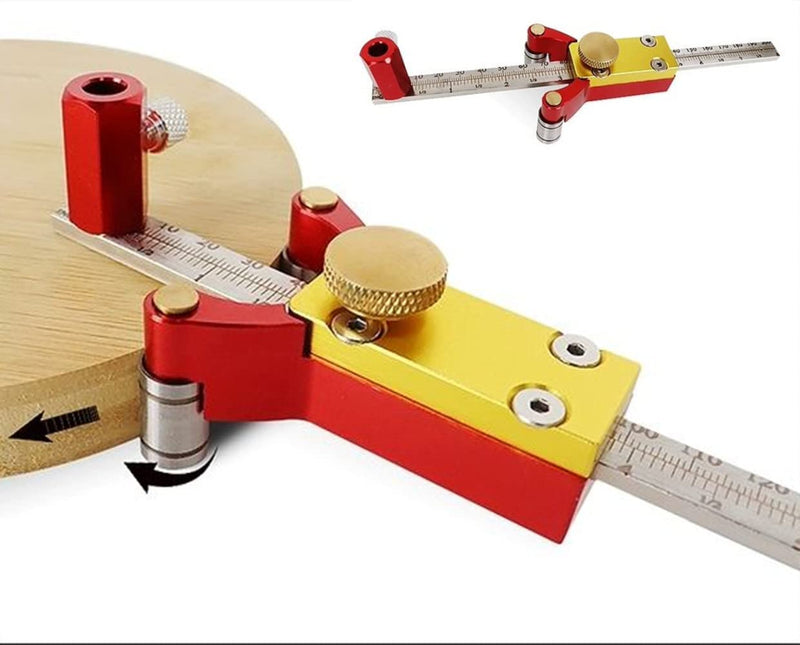 Latest Models Multifunctional scribing Ruler Parallel line Drawing Tool Gauge with Straight line arc Measurement DIY Woodworking scribing Tool Type2