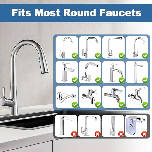 23 Pcs Sink Faucet Water Filter with Filter Elements Set, 360 Rotating Faucet Filters, Remove Fluoride Heavy Metals Hard Water, Sink Filters Faucets for Home Kitchen & Bathroom