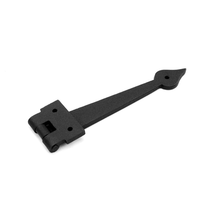 Renovators Supply Manufacturing Black Wrought Iron Strap Hinge Pair 7.38 Inch Spear Tip Colonial Cabinet Door Gate Hardware Flush Mount Rust Resistant Pack of 1