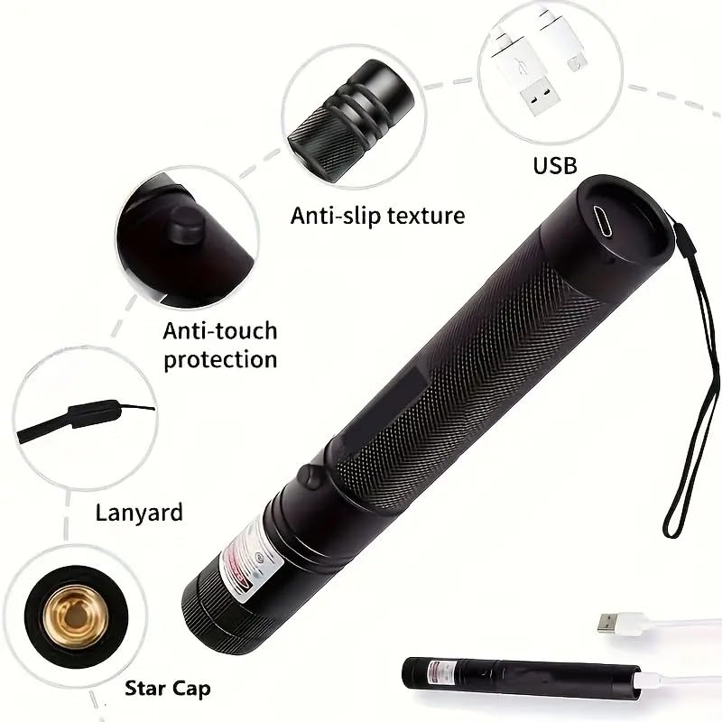  [AUSTRALIA] - Laser Pointer,High Power Laser Pointer, Green Laser Pointer Indicator Light, Long Range Pointer for Hiking, USB Charge