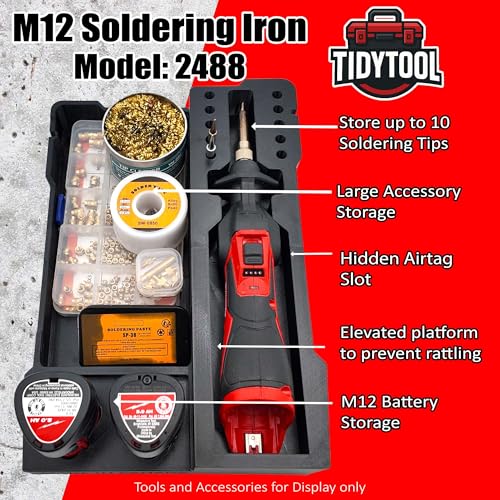 Insert for Milwaukee M12 Soldering Iron 2488-20 and Packout Compact Organizer 48-22-8435 – Custom Liner Only
