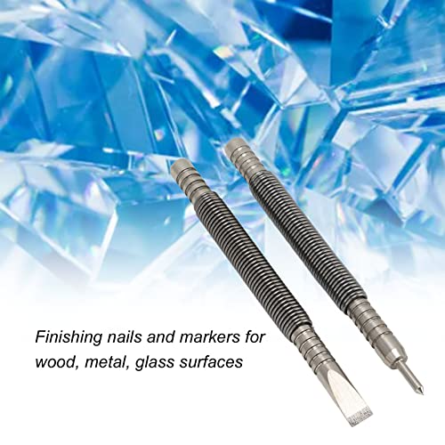 2 Pcs Punch and Chisel Set, Hammerless Cold Chisel and Hinge Pin Punch Set Spring Nail Set Spring Tools Force Door Pin Removal Tool