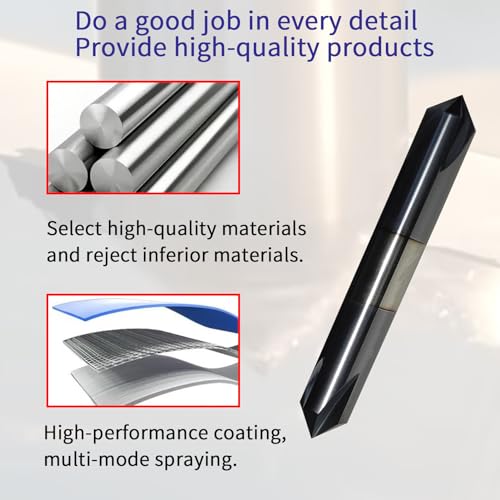 3/8" Chamfer Mill, Carbide, 4 Flute, 90°, Double End, AlTiN Coated 90 degree double end 3/8"*3/8"*2-1/2"