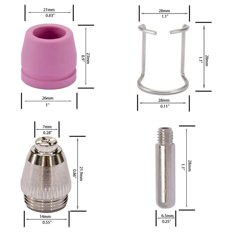 100pcs SG-55 AG-60P WSD-60 Plasma Cutter Consumables，Plasma Cutter Cutting Torch Tip Nozzles Consumables Kit WSD60-100PCS