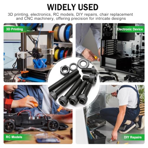 Twidec/1015PCS M3 Screws Assortment Kit,Hex Socket Cap Head Screws 1015pcs Hex Cap Head