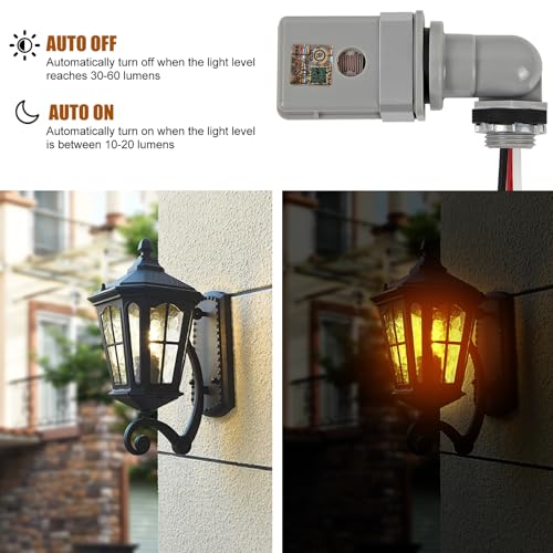 AITRIP 4-Pack Dusk to Dawn Sensor Photoelectric Switch,Photocell Sensor for Outdoor Lights, 120VAC 50/60 Hz Photocell IP54 Waterproof for Yard, Parking Lot and Street