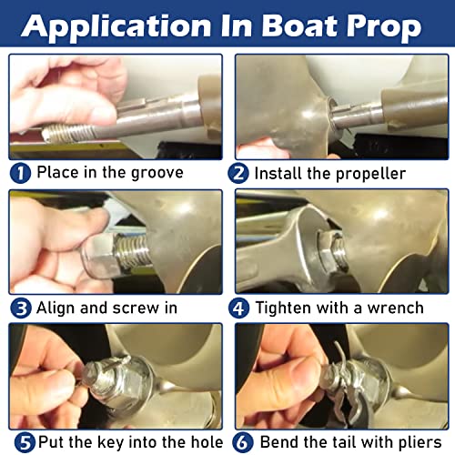 5008 Prop Nut Kit Brass for 1" Or 1-1/8 Shafts with Key and Cotter Pin for Mastercraft, Nautique, Moomba, Tige, Centurion, Supra, Correct