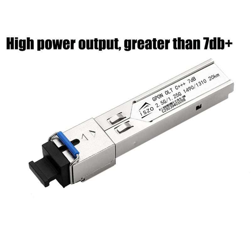 Iszo High-Power GPON OLT C+++ with 7dBm SC UPC, Optical PON Module, 2.5/1.25Gbps, Max Distance 20km, Compatible with OLT BDCOM HIOSO VSOL Think TPLINK and More (1pcs, 8dB)