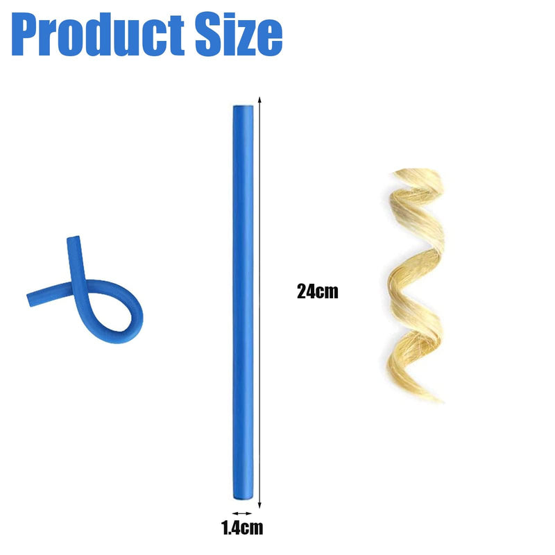 10Pcs Flexi Rods for Hair, Curlers Rollers Long and Short Hair Heatless Magic Sleeping Styling DIY Salon Bendy Rollers, Curling Rod Flexible Rods, blue, purple, pink, yellow, red