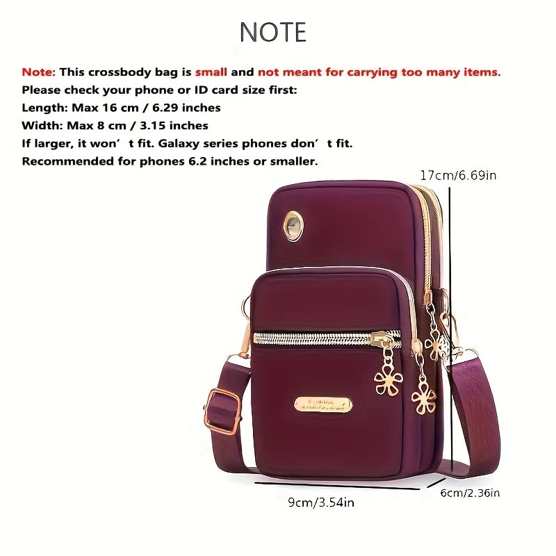 Small Crossbody Bag, Purse for Women Fits Up To 6.7 Inch Phones, for Keys Coins Cards Cosmetics Red