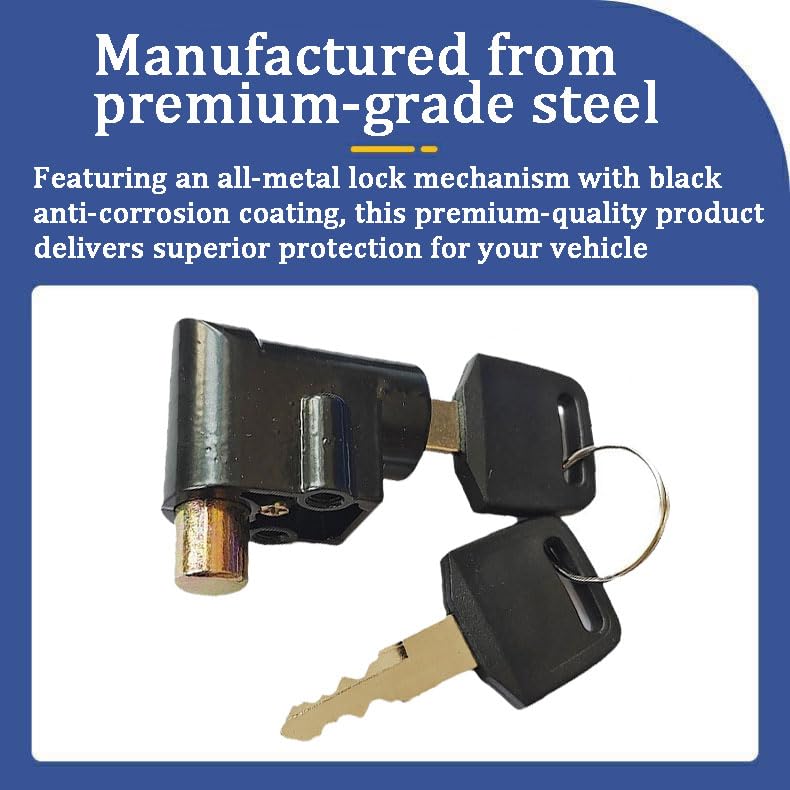 Ebike Battery Lock, Electric Bike Battery Box Safety Lock, Portable Outdoor Cycling Electrombile Multiuse Anti-Theft Safety Cylinder with 2 Keys