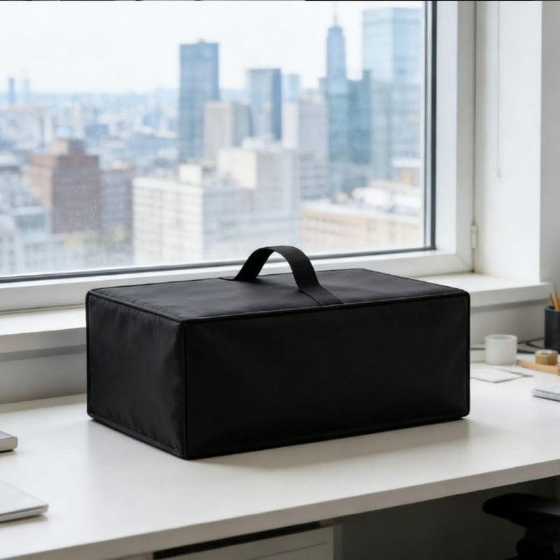 Sleeve with Drawstring, Oxford Cloth Dustproof Cover Protective Accessory Multiple Size Printer Dust Cover for Office Home Use(46x38x21cm,Black) Black 46x38x21cm