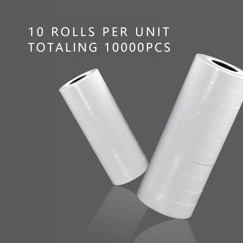 Double Line Price Label Paper for MX-6600 Price Gun Labeller,Pricemarker Labels for MX-6602/G6600/YH-689/CN-6600EOS,20 Rolls 10000 pcs (White, M) 18mm (Medium) White