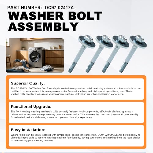 DC97-02412A Washer Bolt Assembly for Samsung and Kenmore Front-Loading 4pc
