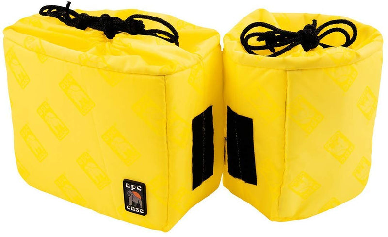 Cubeze Duo (ACQB 41) Flexible Padded Storage Bags; Removable & Adjustable Padded Inserts; Drawstring Closure; Hi-Vis Yellow Interior; Exterior Pockets for Accessories; Yellow (2 Pack)