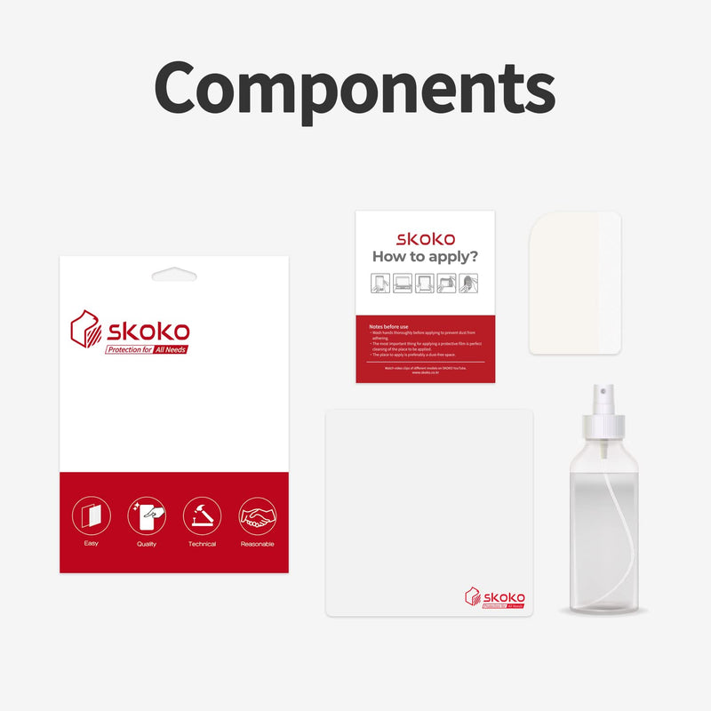 [4pcs in 1set] skoko Tesla Model Y/Model 3 Highland Door Handle & Around Scratch Guard PPF Film, Transparent Color, Sticker, Attachments Included, Wrap, Made in Republic of Korea
