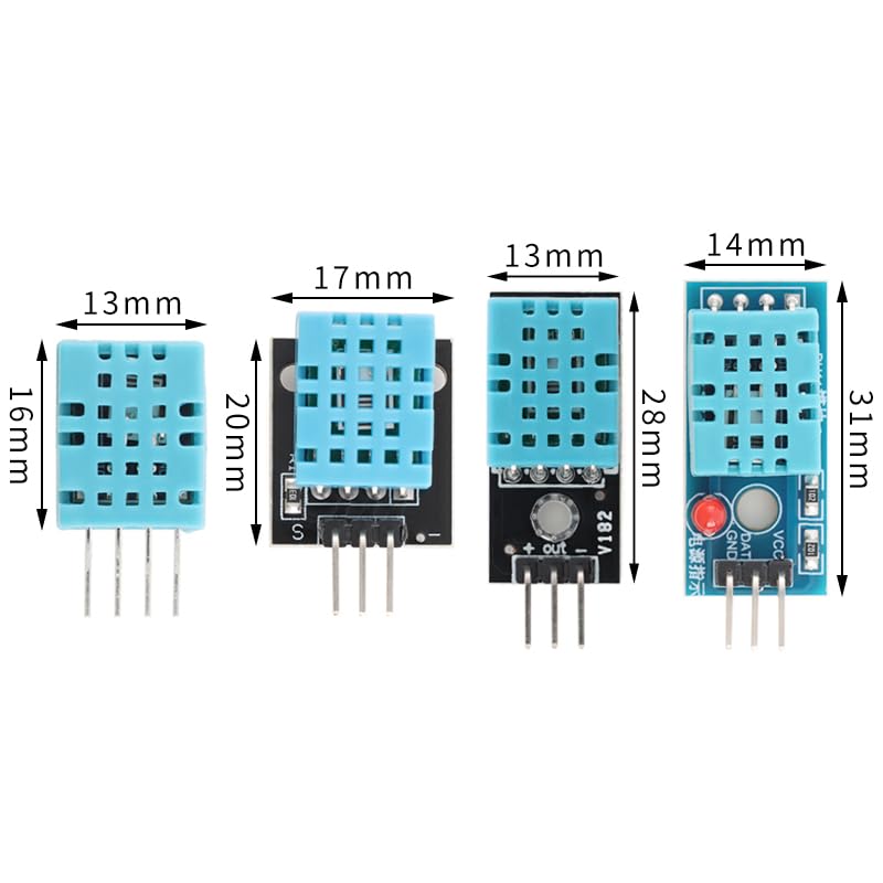 3Pcs DHT11 Digital Temperature and Humidity Sensor Module 3.3V-5V Humidity Measure Range 20%-95% Blue Shell