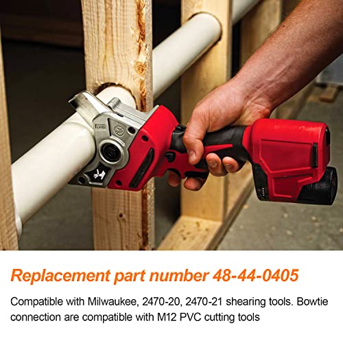 2Pack 48-44-0405 M12 Replacement Shear Blade Compatible with Milwaukee, PVC Plastic Pipe Replaceable Blade for 2470-20, 2470-21 Shear Tool, Cuts PVC, ABS, CPVC, PEX Tubing Rubber Hose 1