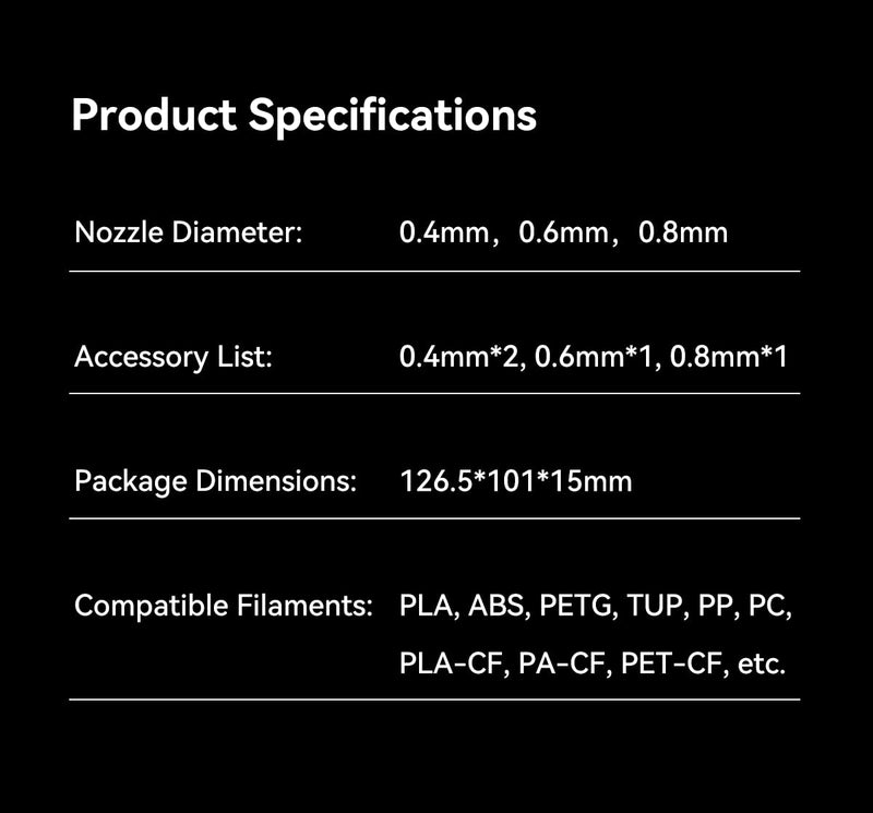 Creality K2 Plus Quick-Swap Nozzle Kit 4-Pack for K2/K2 Plus/Creality Hi, Includes 0.4mm x2, 0.6mm, 0.8mm Apertures, Swift Installation & Upgraded Material 4-Pack(0.4mm*2 & 0.6mm & 0.8mm) K2/K2 Plus/Hi