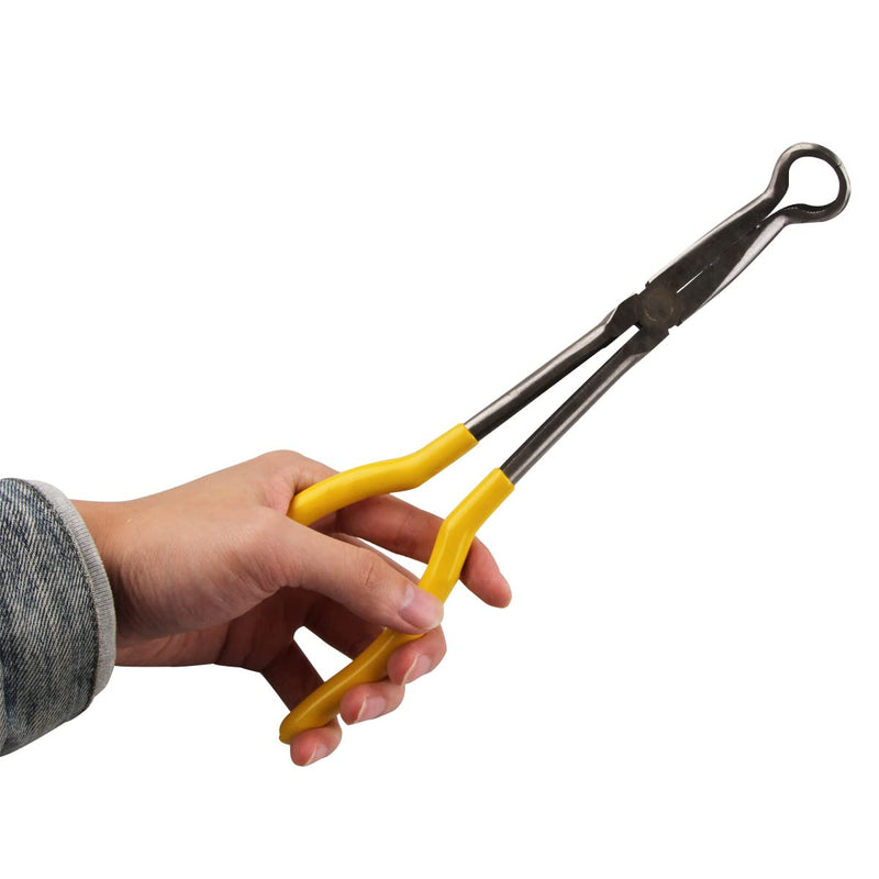 Spark Plug Removal Pliers, 11" Long Reach Ring Nose Hose Grip Pliers for Car Round Nose