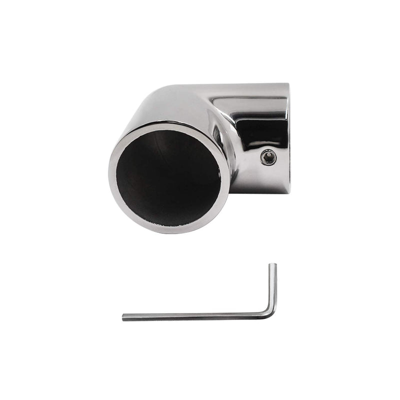 SHENGHUISS Boat Hand Rail Fitting Marine Grade 316 Stainless Steel Boat Accessories Polished Pipe Connector with L Shape Hex Key 1-1/4 inch 90 Degree