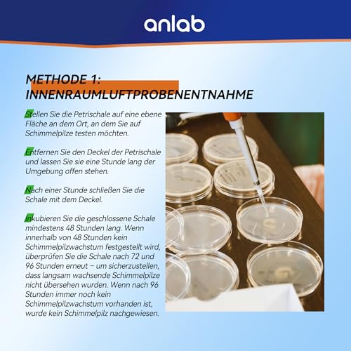anlab™Mold Test Kit for Home - Do It Yourself Home Mold Detector | Test HVAC System | Home Surfaces | Indoor Air Quality Testing Kit - Identification Guide Included - Sealed Separately (Items of 6) 2