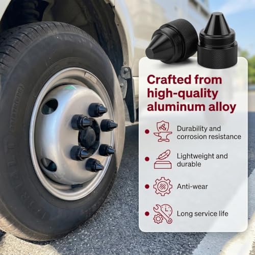 1.375''x24 Thread Aluminum Cone Shaped Truck Wheel Lug Nuts 12 Pack