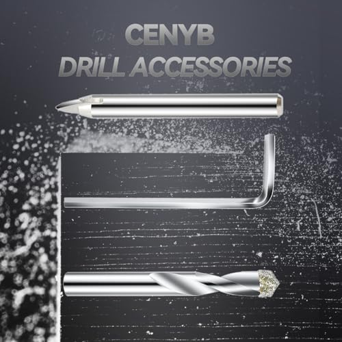 5-11/16inch | 145mm Diamond Hole Saw with Center Drill bit and Diamond-Coated Center Drill bit for Ceramic Glass Marble Fiberglass Granite and Porcelain Tiles by CENYB 145mm | 5-11/16inch
