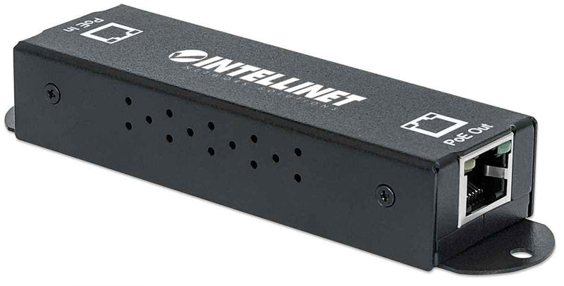Intellinet 1-Port Indoor Gigabit PoE+ Extender Repeater – 25W Power Budget via Cat5e Cat6 RJ45 Ethernet Network Cables, Daisy-Chain – 3 Yr Mfg Warranty - 560962 Indoor 1-Port PoE+ Extender 25W
