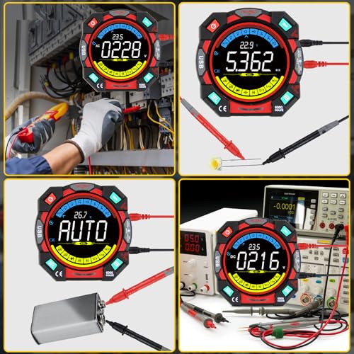 Digital Multimeter Tester 6000 Counts TRMS Auto-Ranging 600V AC/DC Voltage Black
