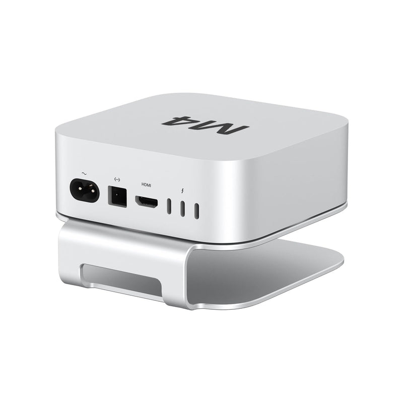 Mac mini M4 Dock Stand, Aluminum Desktop Stand Mount for New Mac mini M4 and M4 Pro, Improved Cooling, Easy Power Button Access & Desk Organization – Essential Mac mini M4 Accessories