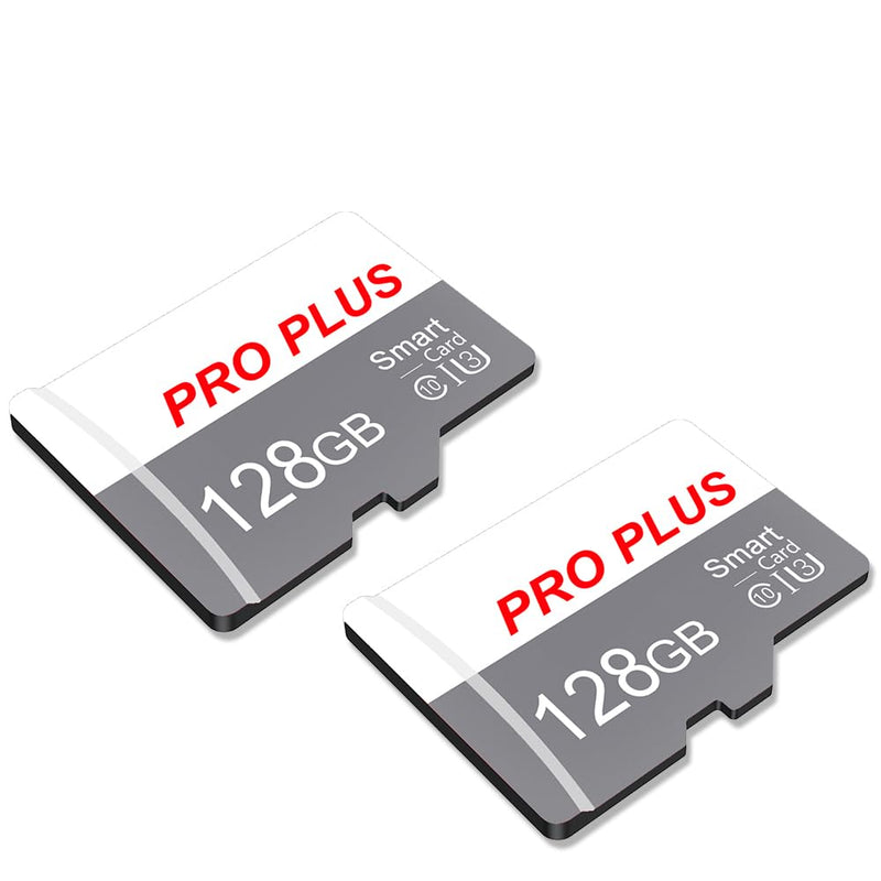 2 Pack SD Card 128GB with SD Adapter, High Speed Memory Card, UHS-I C10 A1 Memory TF Card for Tablet/Mobile Phone/Camera/Car Audio/Game Console (TF183 White Gray 128GB) TF183 White Gray 128GB