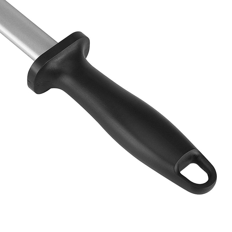 10 Inch Knife Sharpening Honing Rod, Professional Steel Knife Sharpener for Restaurant, Gourmet Chefs, and Home Kitchen Blade Sharpening
