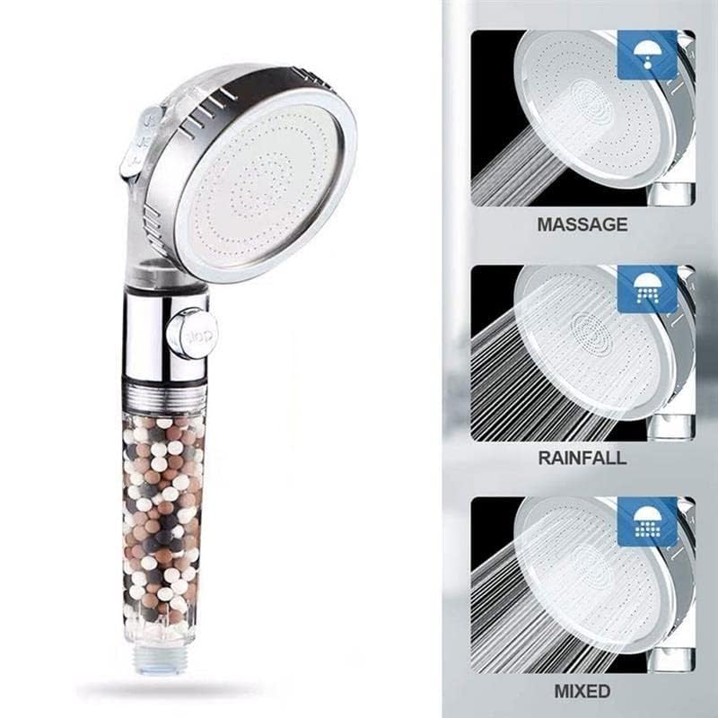 MineralStream Ionic Shower Head 2.0 + Hose | Ecowater Spa Showerheads for Dry Hair & Skin | 3 Settings High Pressure Water Saving Showerhead with Filter Beads