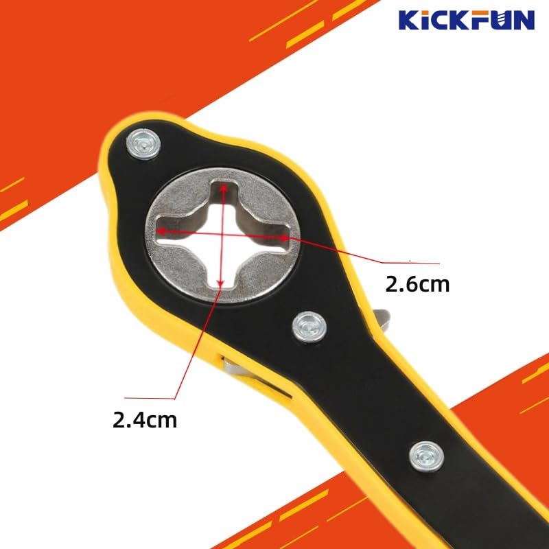 Auto Labor-Saving Jack Ratchet Wrench for Car Scissor Jack, 360°Swivel Tire Wheel Jack Lift Speed Handle Repaire Tool for Car/Vans/Travel/SUVs,Cross Head with Conver