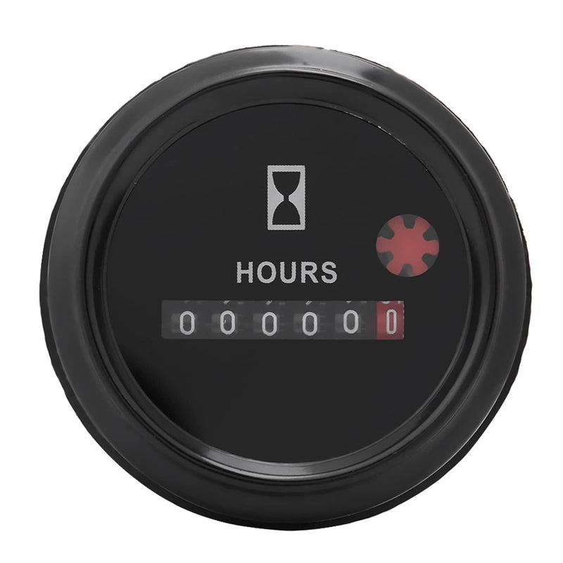 AC/DC 12-36V Quartz Hour Meter Gauge Tester Hour Gauge for Motorcycle Car Boat Truck Engine, Hour Tester Accurate 6 Digit with Connecting Terminals