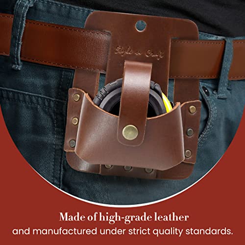 Style n Craft Extra Large Tape Holder, Full-Grain Leather Tool Pouch
